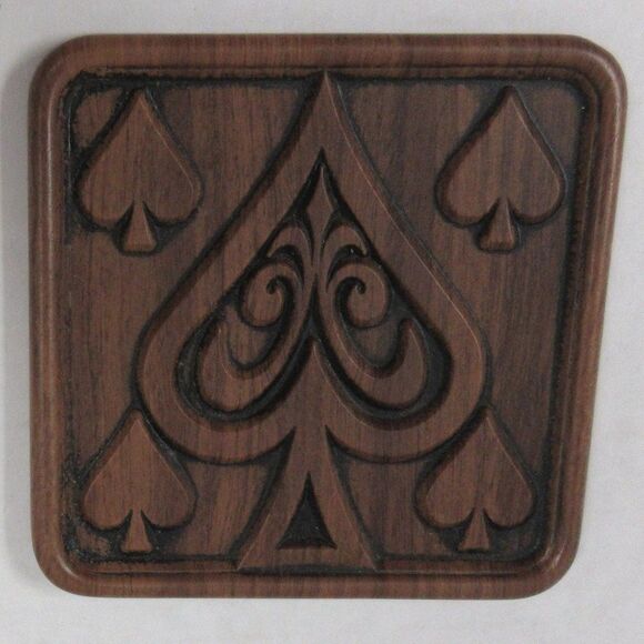 MANTINA 3M Set of 4 Playing Card Themed Coasters VINTAGE Ace Jack Queen King 60s - Picture 4 of 6